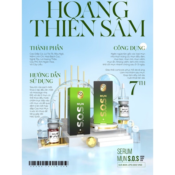 Mụn S.O.S Hoàng Thiên Sâm _ Tiêu diệt mụn tận gốc