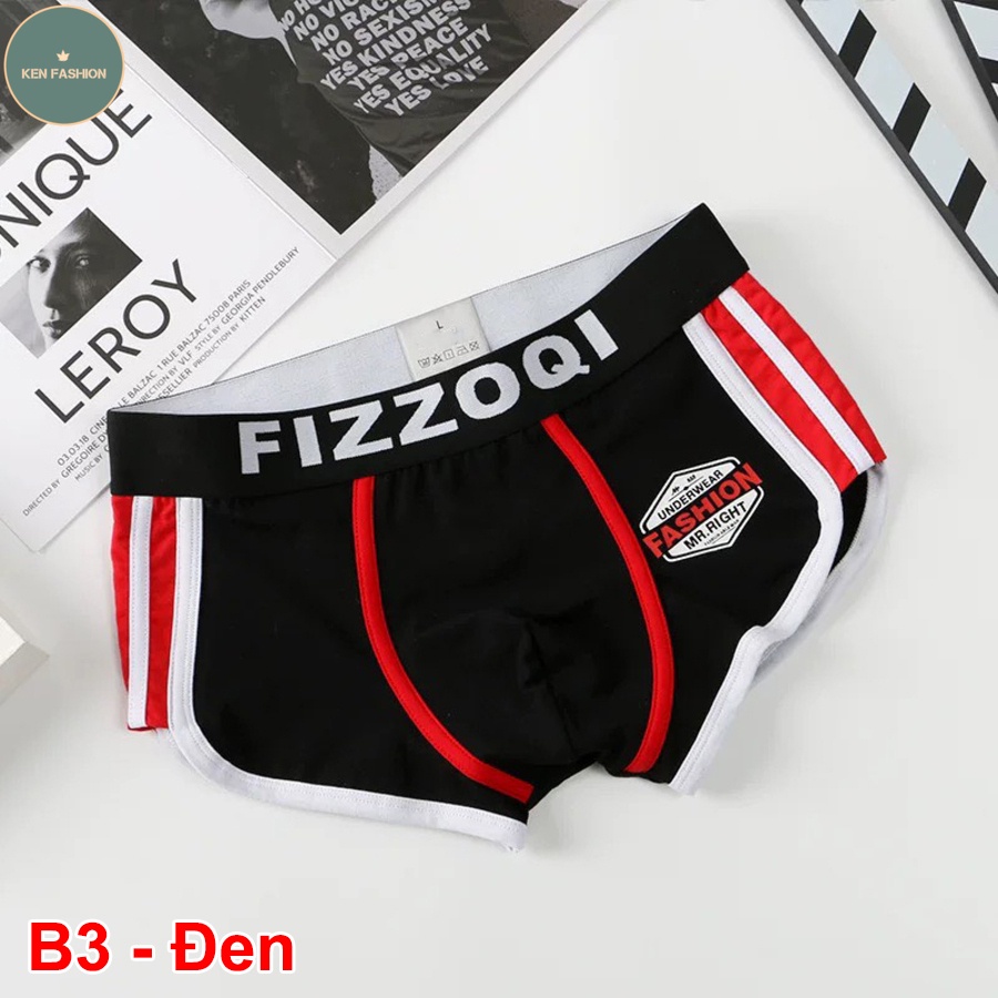 Quần lót nam cao cấp FIZZOQI QS1 quần sịp đùi 5 màu, chất cotton, đầy đủ size từ 40-105kg