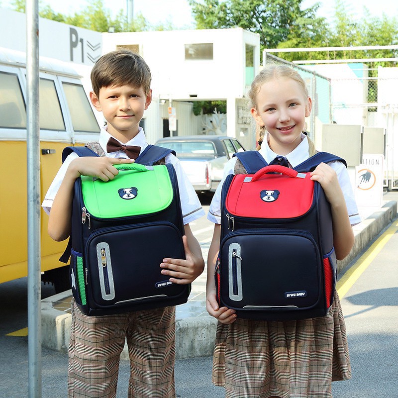 Balo cho bé - cặp sách chống gù ,chống nước hình gấu cho bé tiểu học và trung học