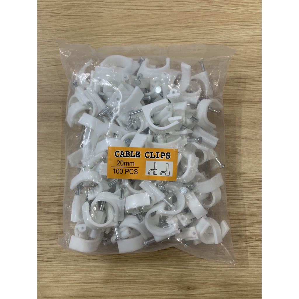 🔥 Nẹp ống tròn R20mm, 1 gói 100 cái, nhựa chất lượng cao, hàng chính hãng - Saigon Tech phân phối