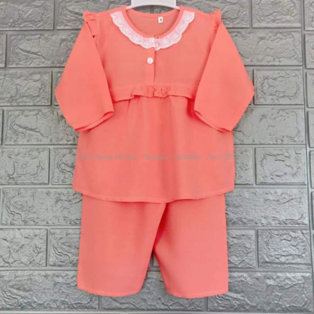 Đồ bộ tole bé gái quần dài áo cài nút 20-26kg | BigBuy360 - bigbuy360.vn