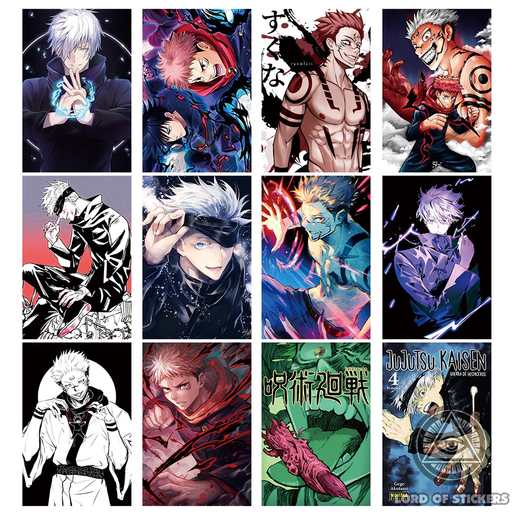 Set 50 Hình Dán Jujutsu Kaisen Sticker Anime Manga Chú Thuật Hồi Chiến Trang Trí Mũ Bảo Hiểm, Điện Thoại, Laptop, Xe, Sổ