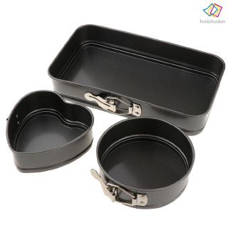 FCD☆ 3 Pcs Set Non Stick Pan Cake Removable Tray Cheesecake Baking Mold Mould Kitchen Tool