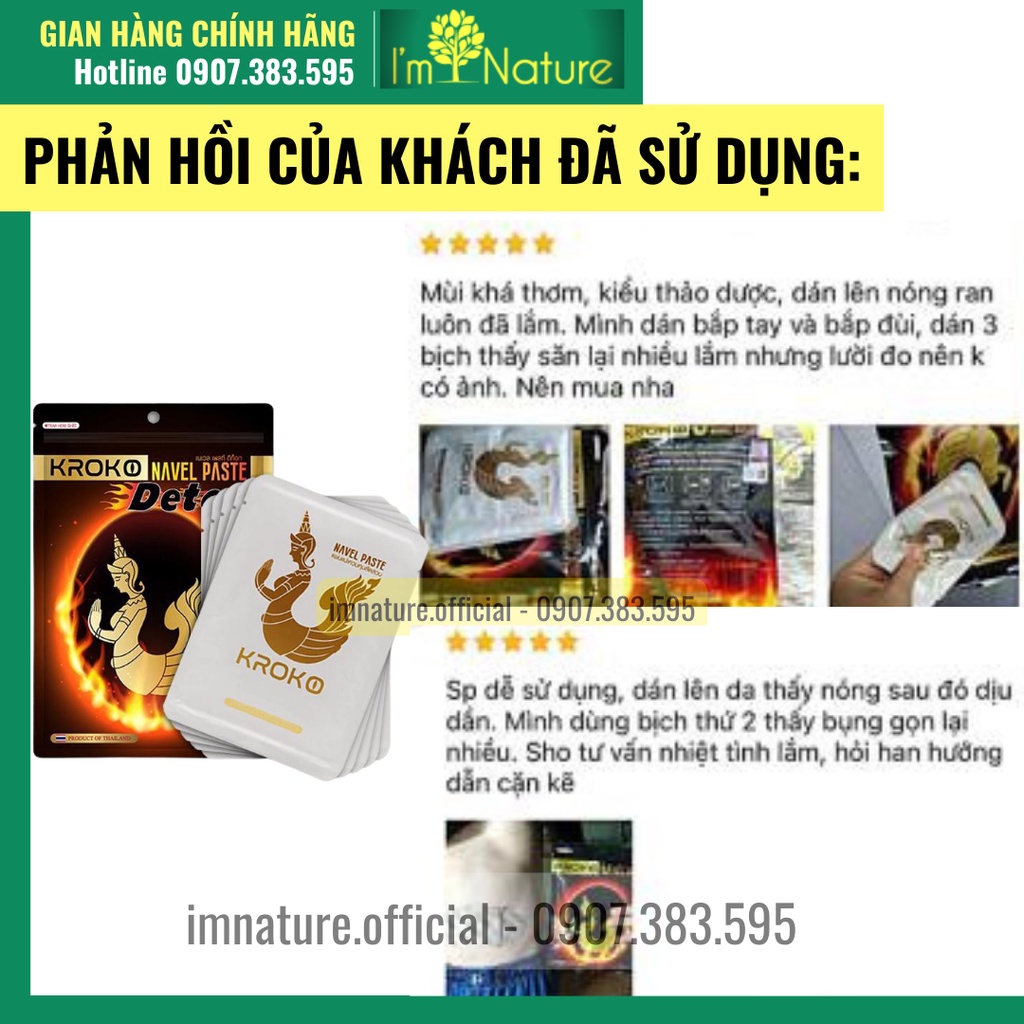 5 Miếng Dán Giảm Mỡ Bụng Cấp Tốc Kroko - Dán Tan Mỡ Bắp Tay Đùi Bụng Thái Lan Navel Paste