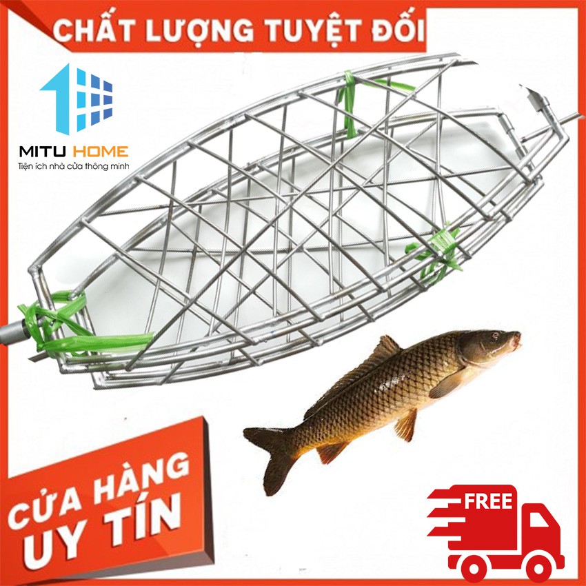 VỈ NƯỚNG CÁ INOX CAO CẤP DÀY DẶN - MITUHOME - RẤT DỄ DÀNG SỬ DỤNG, CÓ THỂ NƯỚNG TỪ 2-3KG