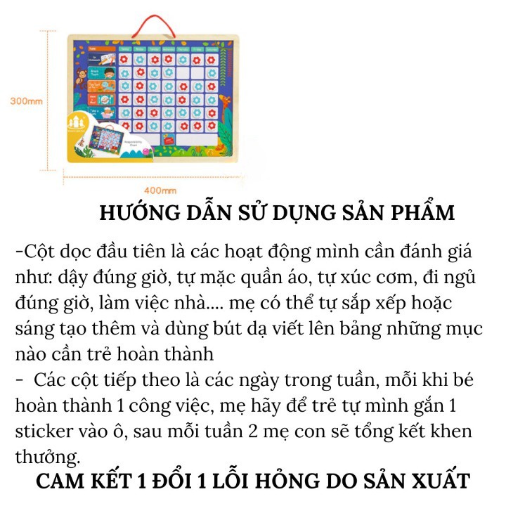 Đồ Chơi Bảng Khen Thưởng Thành Tích Bằng Gỗ Rèn Tính Kỷ Luật Thói Quen Tốt Cho Bé