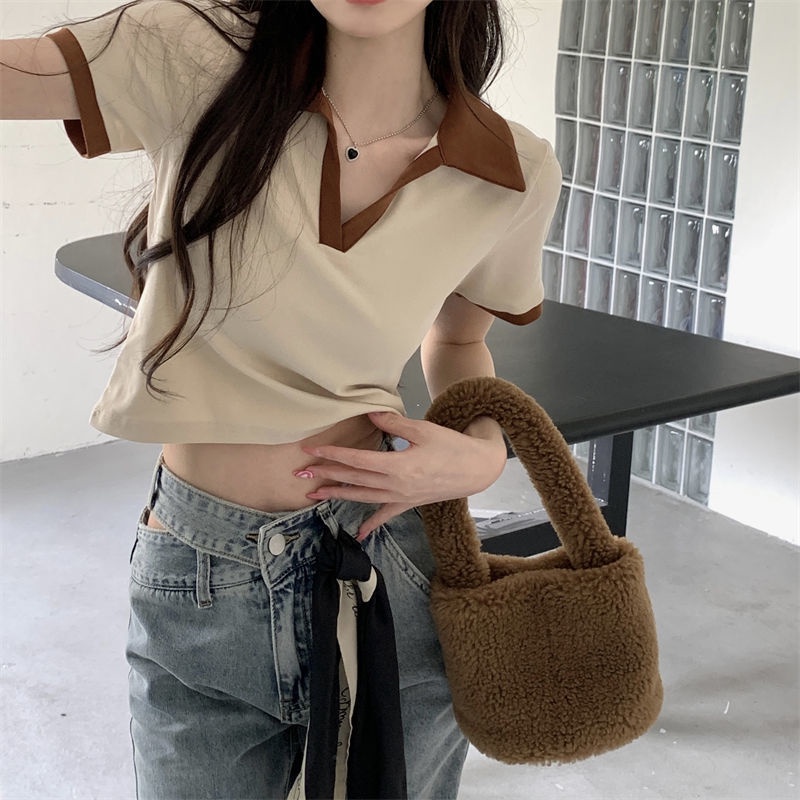 Áo Thun trơn Cổ Polo Tay Ngắn Dáng Ôm Thời Trang Mùa Hè Cho Nữ  JH-TX-126