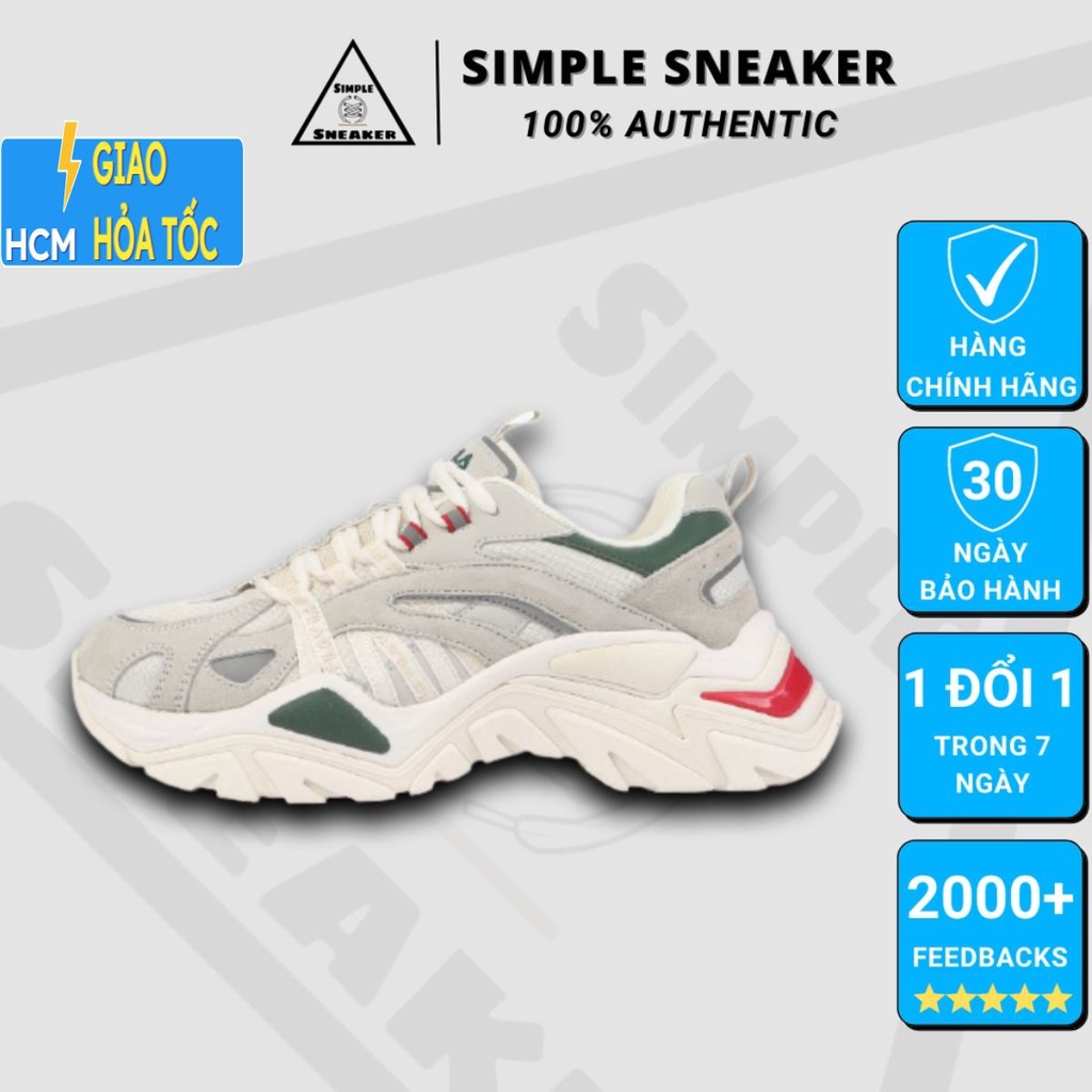 Giày FILA Chính Hãng 💙FREESHIP💙Giày Thể Thao Fila Interation Beige Chuẩn Auth Tăng Chiều Cao 6cm - Simple Sneaker