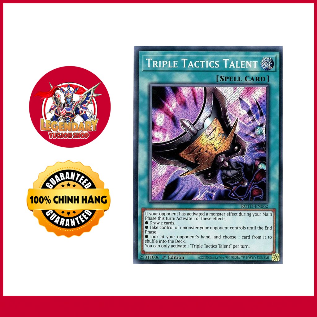 Thẻ Bài Yugioh Chính Hãng] Triple Tactics Talent Quạt Ba Tiêu Thần Thánh
