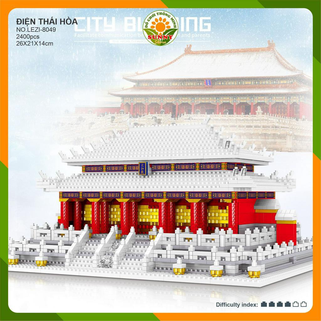 Mô hình lắp ghép 3D Công trình kiến trúc Điện Thái Hòa - Ngoại điện Tử Cấm Thành - Kích thước: 28x22x15cm - 2400pcs