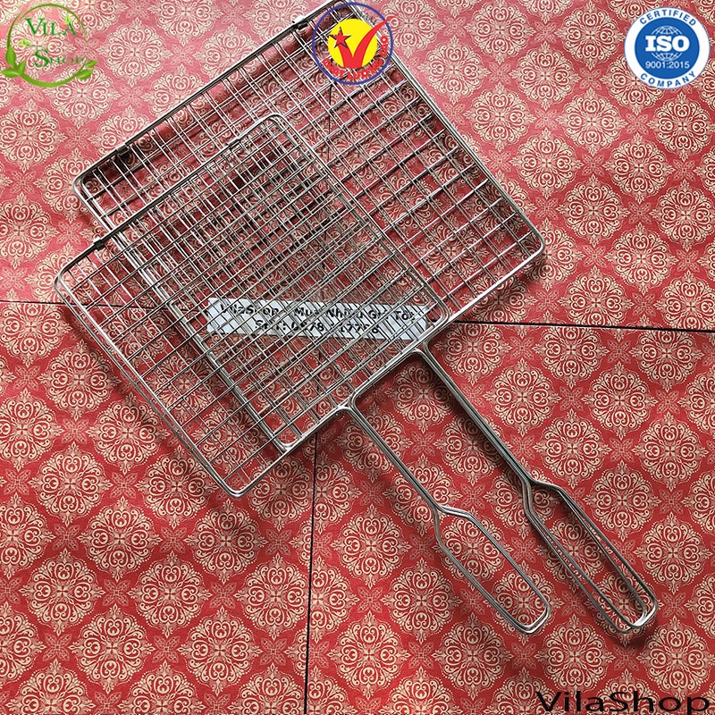 Vỉ Nướng Inox, Vỉ Nướng Thịt inox Loại Mắt Lưới Dày Vuông 1.5 cm Không Han Gỉ Cứng Cáp