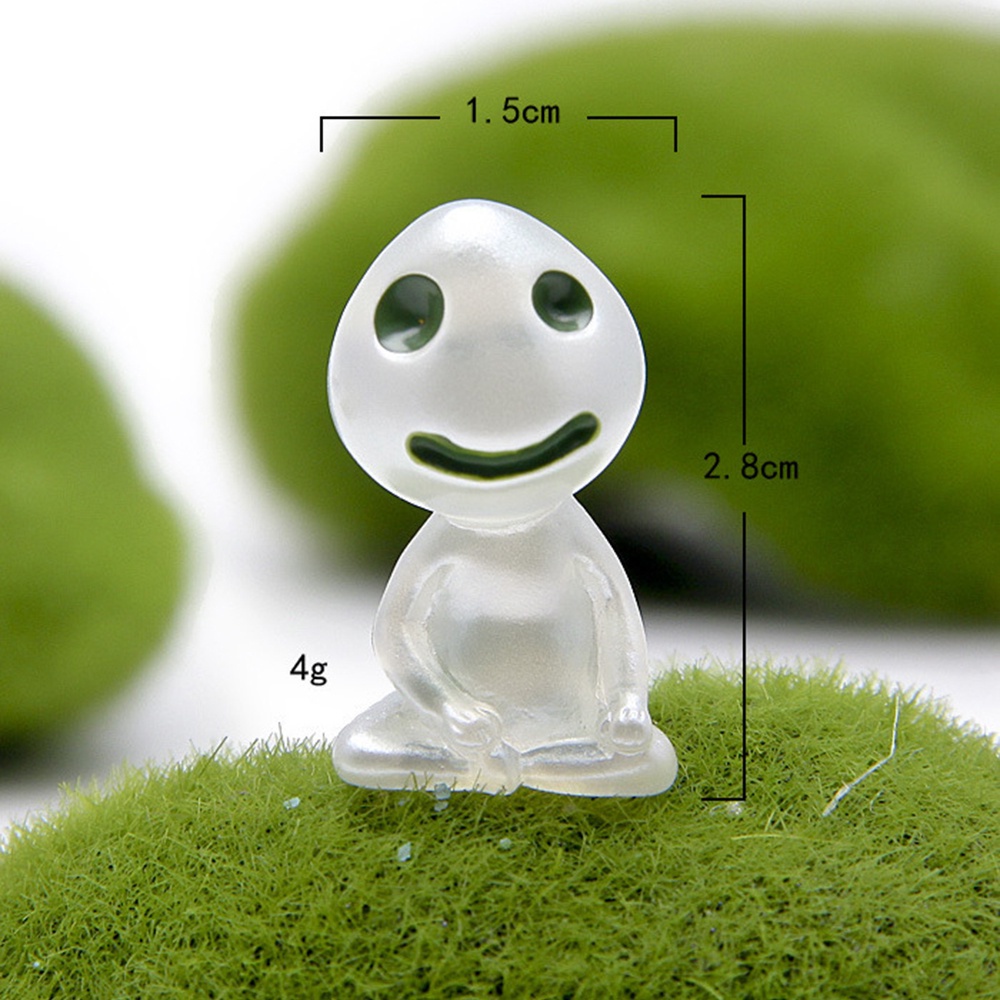 Tượng mini hình yêu tinh hoạt hình bằng nhựa resin phát sáng trong bóng tối trang trí tiện dụng diy