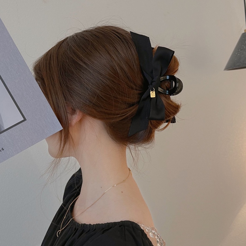 Kẹp Tóc Nơ Lớn Bằng Vải Acrylic Thời Trang Hàn Quốc