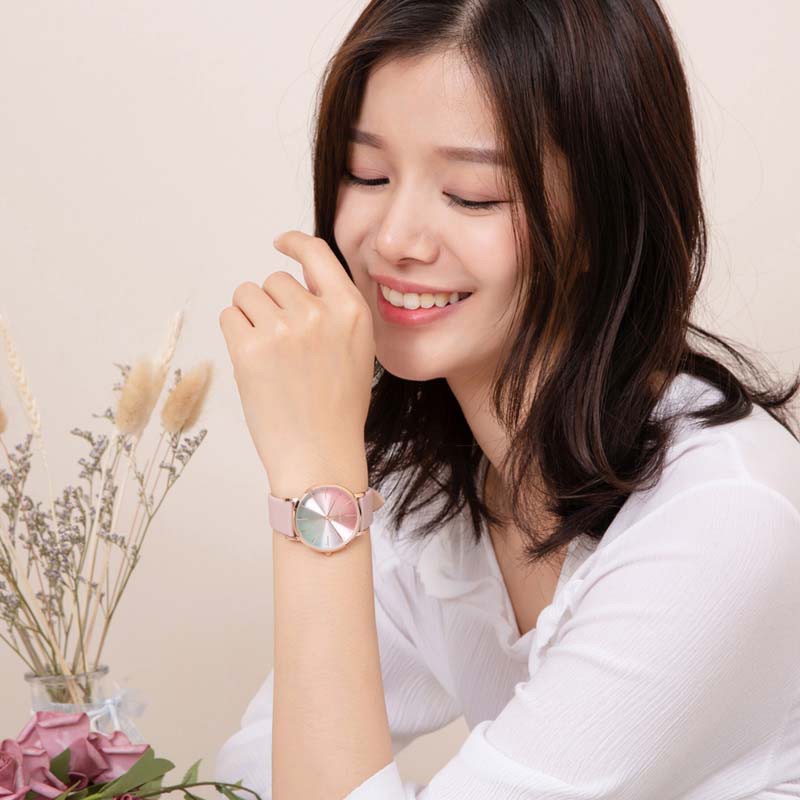 Đồng hồ nữ JA-1161E Julius Hàn Quốc dây da (xám)