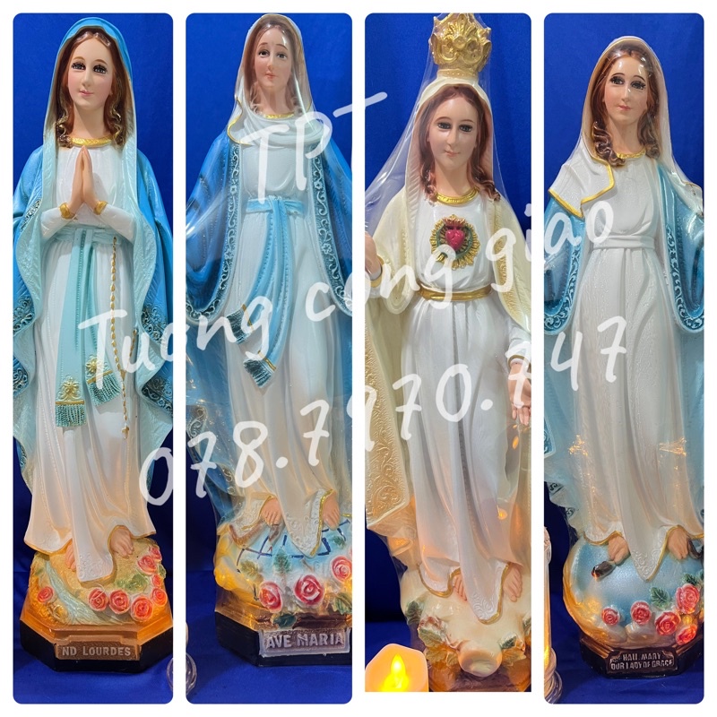 Tượng công giáo- Tượng đức mẹ lộ đức , ban ơn, fatima cao 50cm