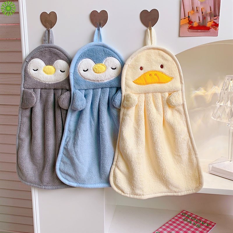 Khăn Lau Tay Thấm Hút Tốt Hình Chim Cánh Cụt / Vịt / Chim Cánh Cụt Dễ Thương CR1