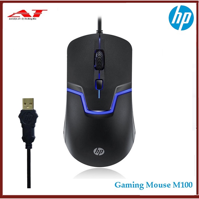 Chuột game HP M100 led nhiều màu rất đầm tay (Đen)