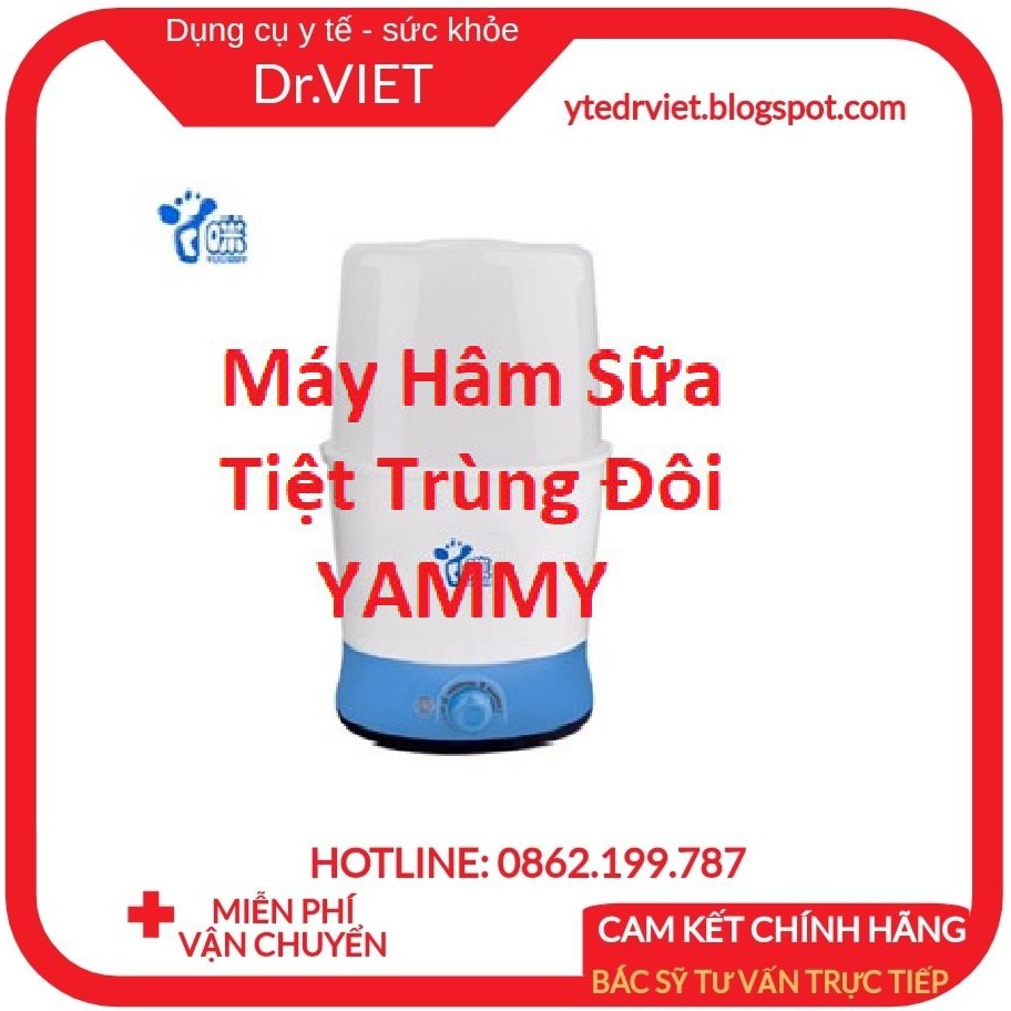 Máy Hâm Sữa Tiệt Trùng Đôi YAMMY (Tặng Kèm Túi Đựng Sữa)-Rã đông, hâm sữa, túi trữ sữa, hâm cháo, thức ăn cho bé an toàn