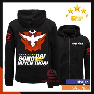 HOT- Áo Khoác Free Fire Nỉ Bông Nam Nữ Logo Rank Huyền Thoại - áo game mới nhất