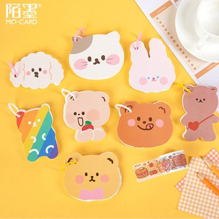 Giấy Ghi Chú Học Từ Vựng Gấu Con Hàn Quốc Flashcard