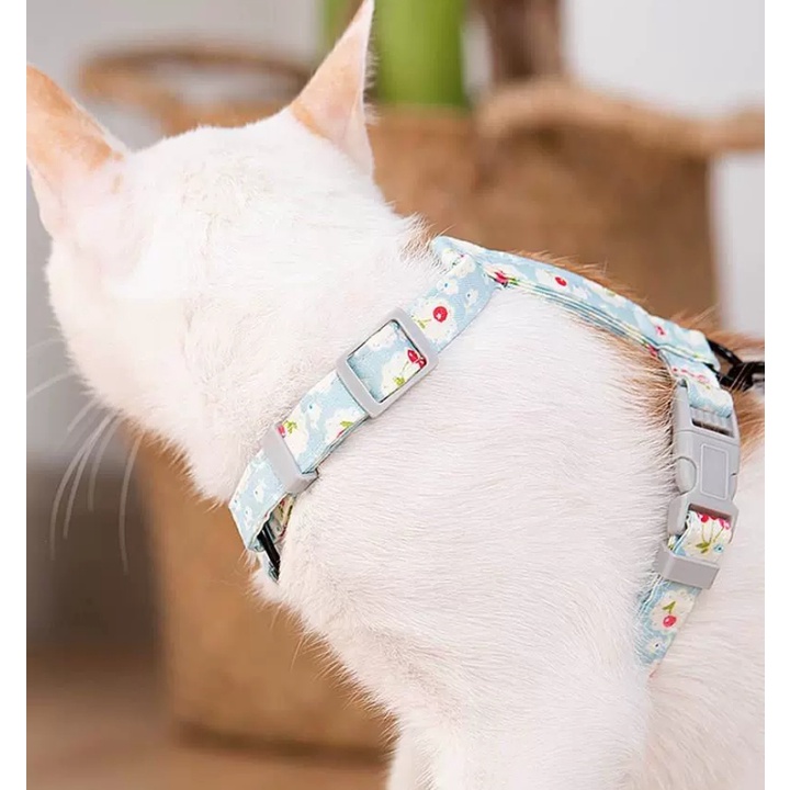 Dây Dắt Mèo Đi Dạo, Dây Dắt Mèo Dạng Yếm - Họa Tiết Nhật Bản 4 màu Chanh Sả