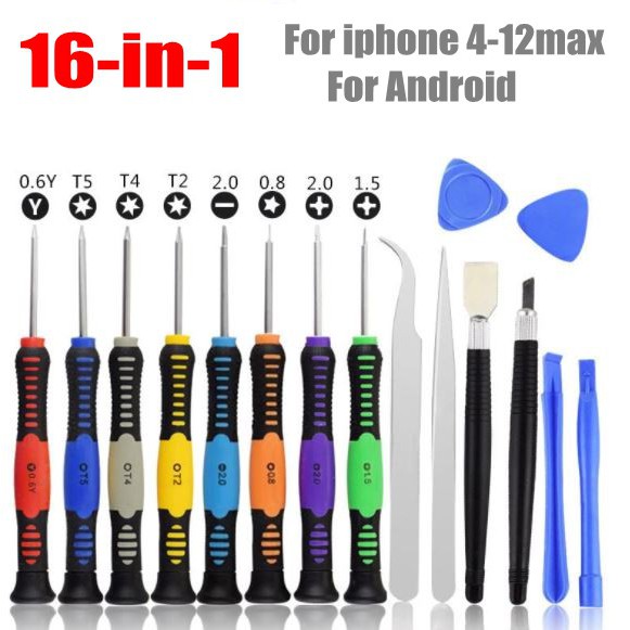 Bộ Dụng Cụ Tuốc Nơ Vít 16 Trong 1 Sửa Chữa Điện Thoại Di Động iphone android