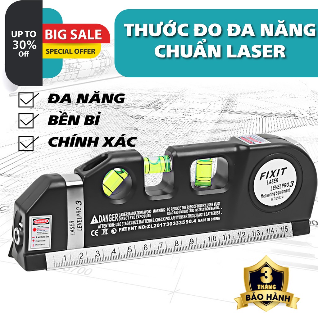 Thước đo Nivo Laze - thước đo đa năng laser 2023 bảo hành 6 tháng