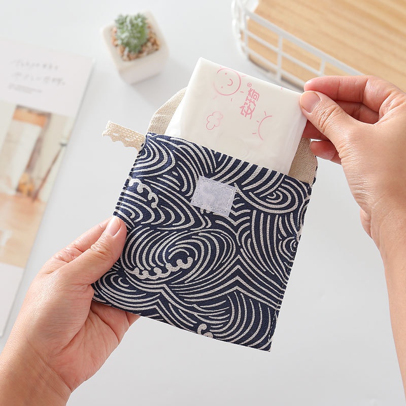 Túi đựng băng vệ sinh tùy chọn họa tiết phong cách hoạt hình đáng yêu