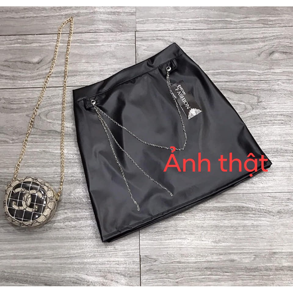 CHÂN VÁY DA KÈM DÂY XÍCH