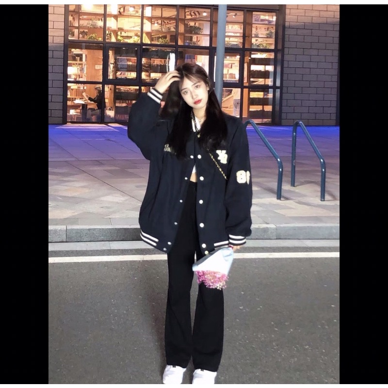 Áo Khoác Mùa Đông Dáng Rộng 2 Màu Trẻ Trung Thời Trang Nam Nữ Hàn Quốc