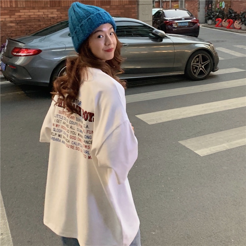 Áo Thun Tay Ngắn Dáng Rộng In Hình Thời Trang Mùa Hè Cho Nữ