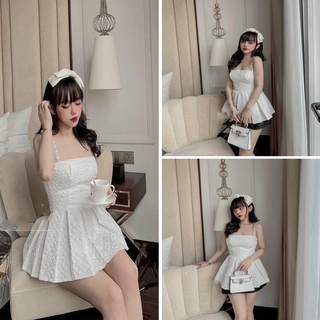 [ 𝐅𝐑𝐄𝐄 𝐒𝐇𝐈𝐏 ]  SÉT BỘ ĐŨI XỐP ÁO 2 DÂY REN HOA MIX QUẦN SHORT