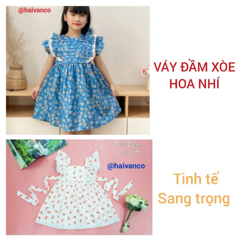 Váy đầm bé gái dễ thương mềm mại dáng babydoll trơn vải mềm nhật cao cấp mùa hè Haivanco thời trang bé gái 2 -10 tuổi