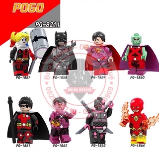 Xếp Hình POGO Minifigures DC Superheroes Batman Robin Superman Deadstroke Flash Harley Quinn PG 8211
