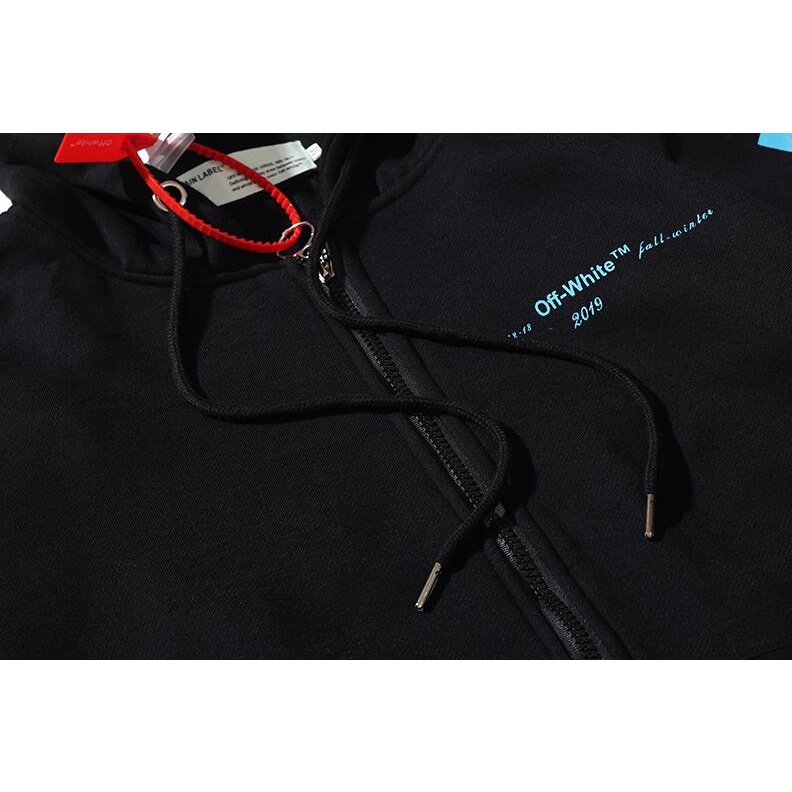 Áo Khoác off-white Có Nón Chất Liệu Cotton In Họa Tiết Thời Trang Cho Nam Nữ