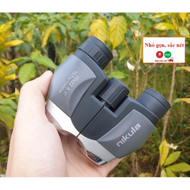 Ống nhòm Nhật 2 mắt Nikula 10x22 - 6.1 độ cao cấp, siêu nét, dùng đi du lịch, phượt, leo núi,...9