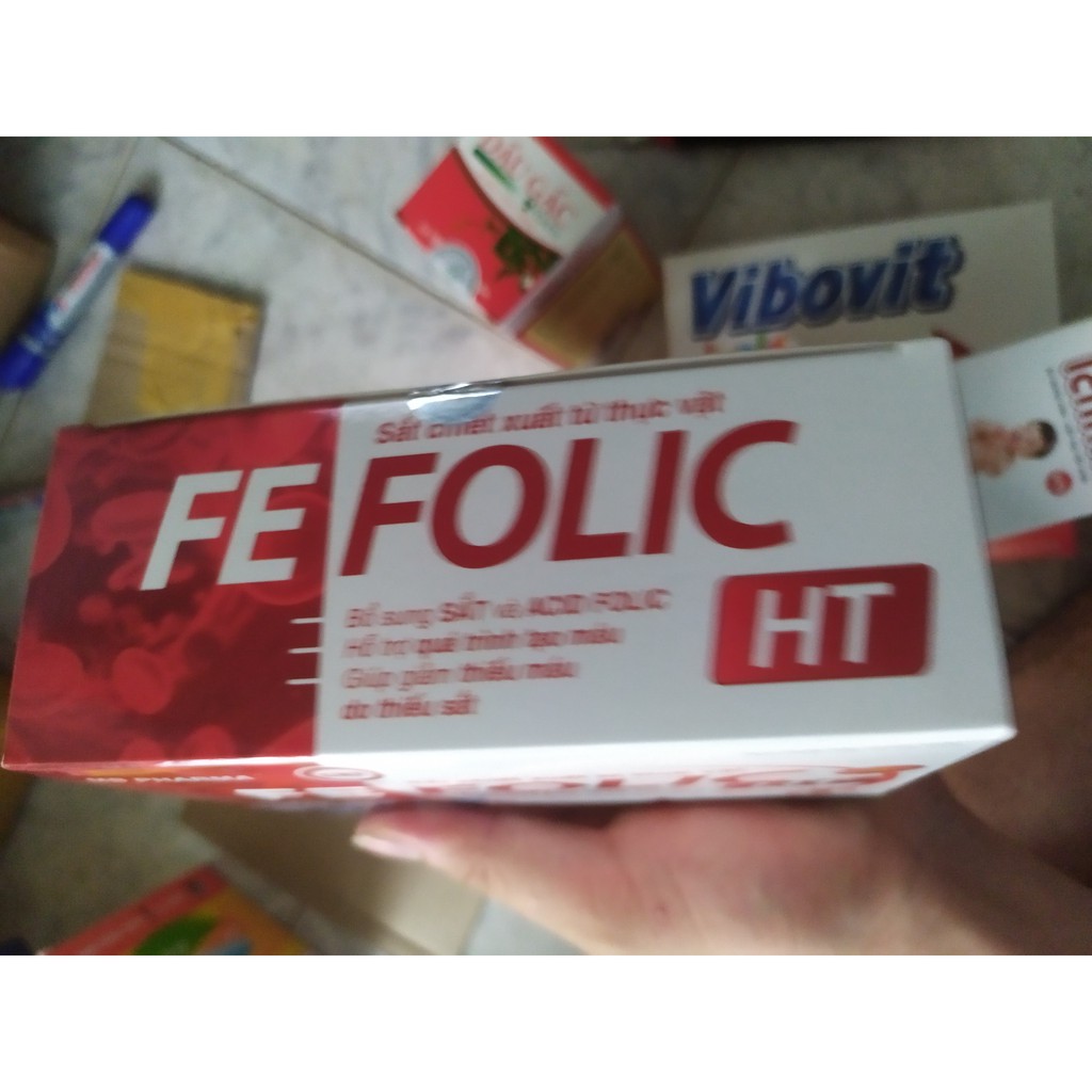 Fe Folic bổ sung sắt và acid folic, giảm thiếu máu do thiếu sắt, hỗ trợ quá trình tạo máu