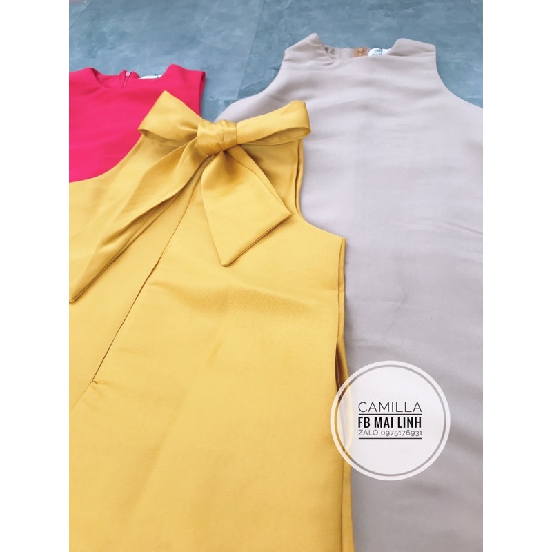 Đầm xoè nơ cổ chất tafta sang chảnh | BigBuy360 - bigbuy360.vn