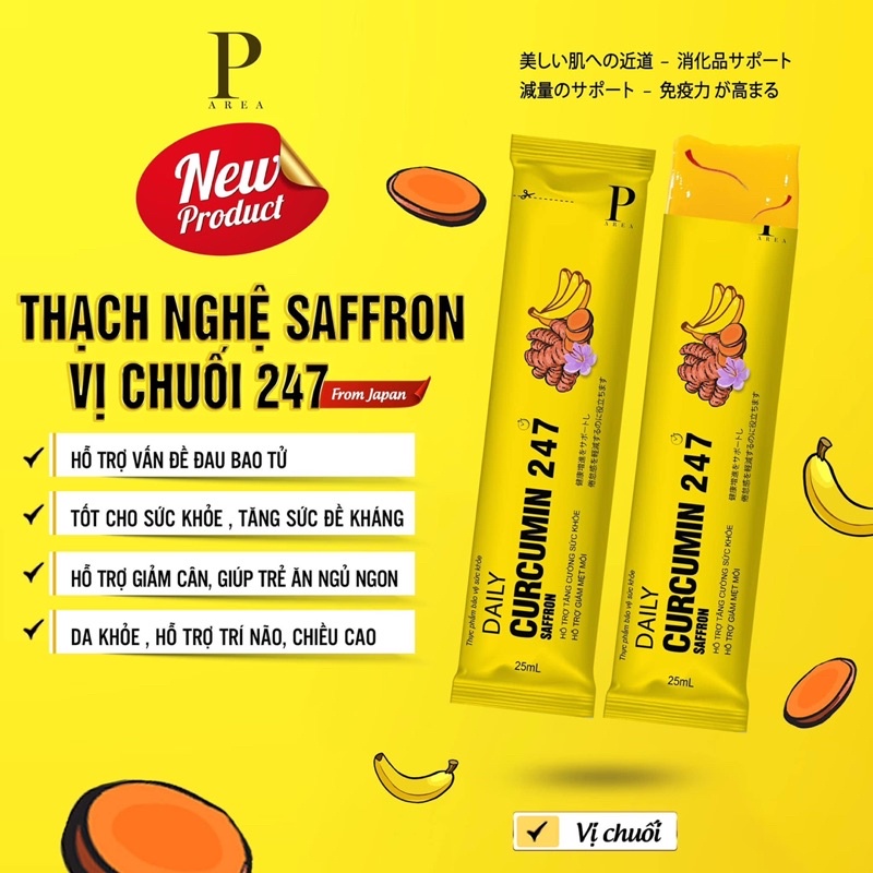 Thạch Nghệ Saffron vị Chuối (Nano Japan)