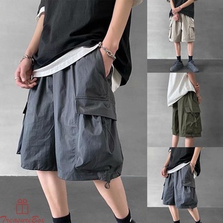 Men Casual Multi Pockets Cargo Shorts Pants Multi Pockets Outdoor Beach Trousers wide-leg cargo shorts
