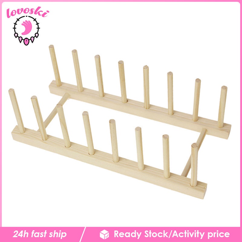 Khay Gỗ Đựng Dụng Cụ May Vá 8 / 16 Lỗ Tiện Dụng