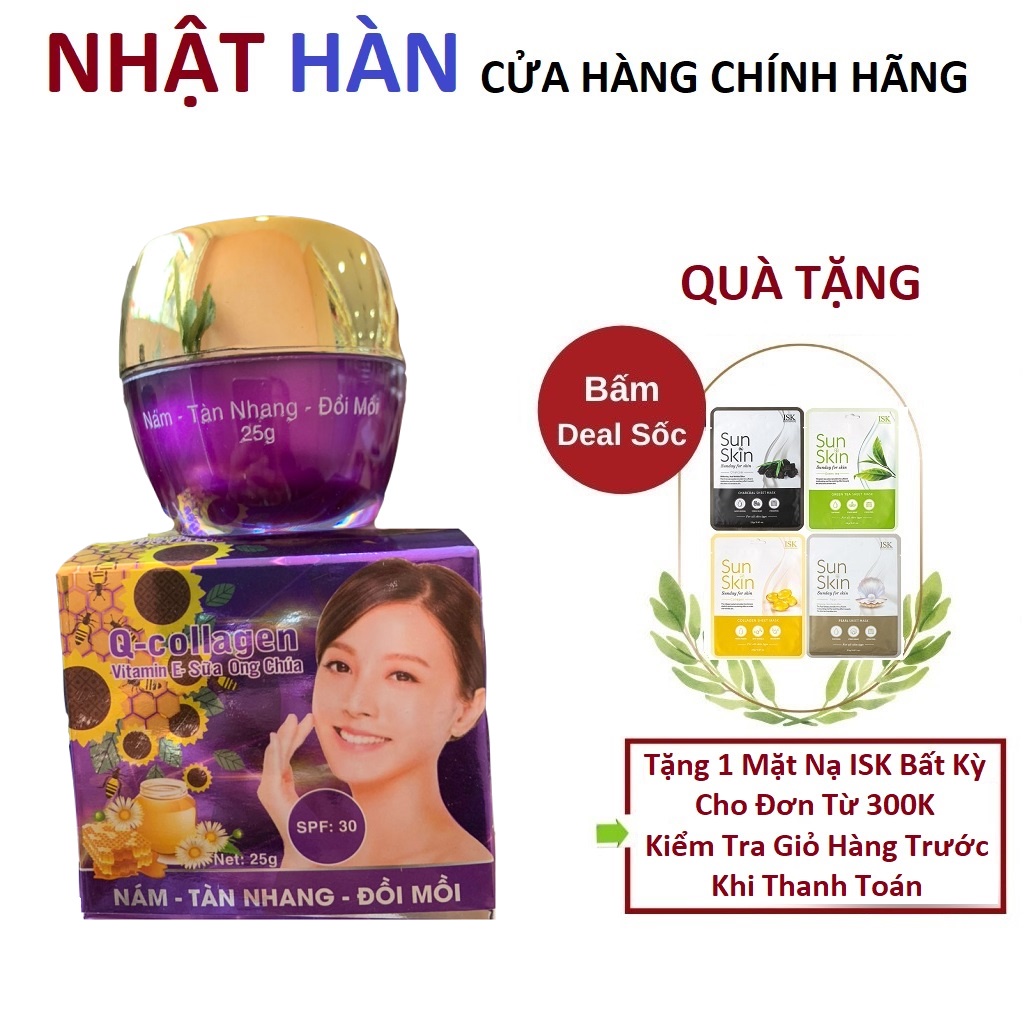 Kem Dưỡng giảm nám, tàn nhang, đồi mồi Q Collagen Vitamin E-Sữa Ong Chúa SPF30 (10g)