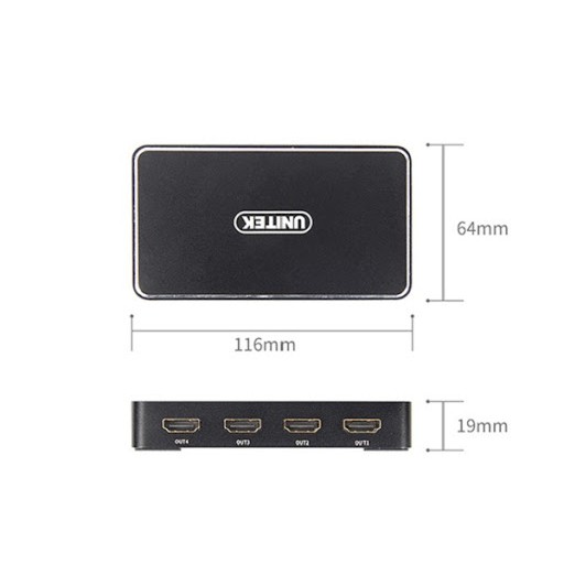 Multi HDMI Bộ chia tín hiệu HDMI từ 1 CPU ra nhiều màn hình Unitek ra 2 màn hình Y HD 12004, 4 màn hình Y HD 12005