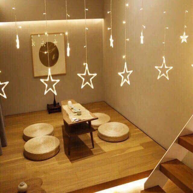 [ SALE TƯNG BỪNG]  Đèn nháy thả mành dạng hình ngôi sao trang trí