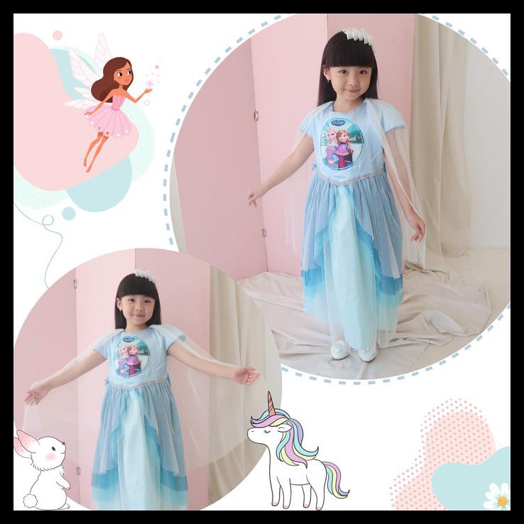 Đầm Nữ Hoàng Băng Giá Size 5-6 Xinh Xắn Cho Bé Gái