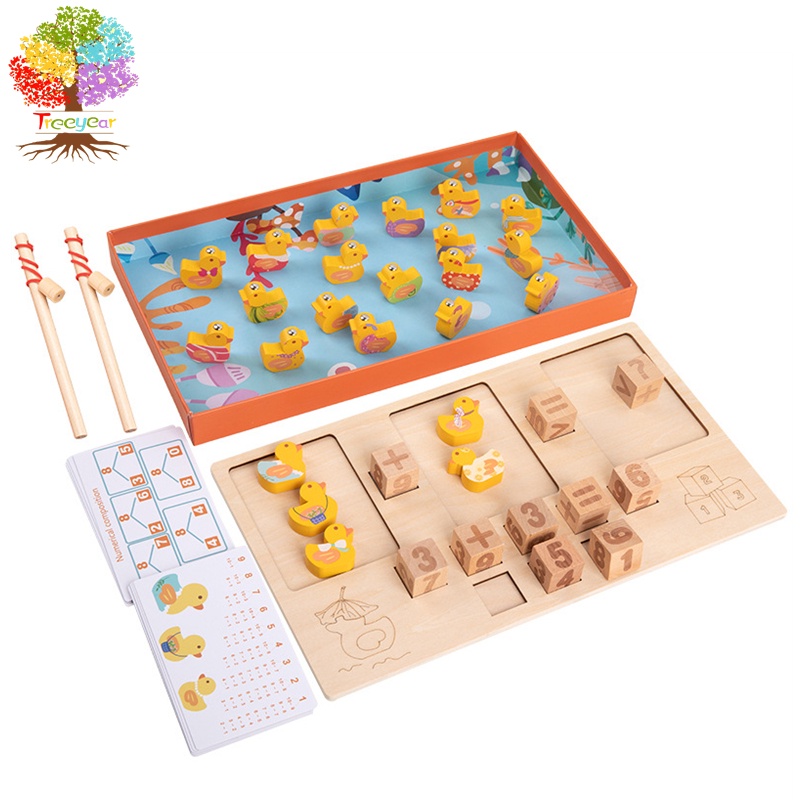 Bộ Đồ Chơi Câu Cá Bằng Gỗ Hình Chú Vịt Cho Bé Từ 3 Tuổi