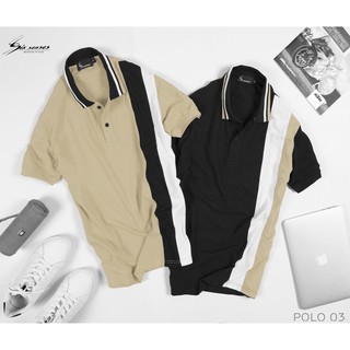 Áo thun nam tay ngắn  POLO 03 PHỐI MÀU - Chất thun cotton 100% co giãn 4 chiề