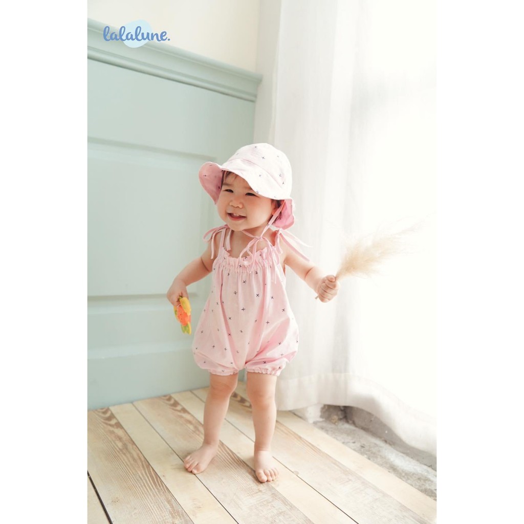 Bodysuit hồng mushroom lalalune cho bé gái 6-24m kèm nón