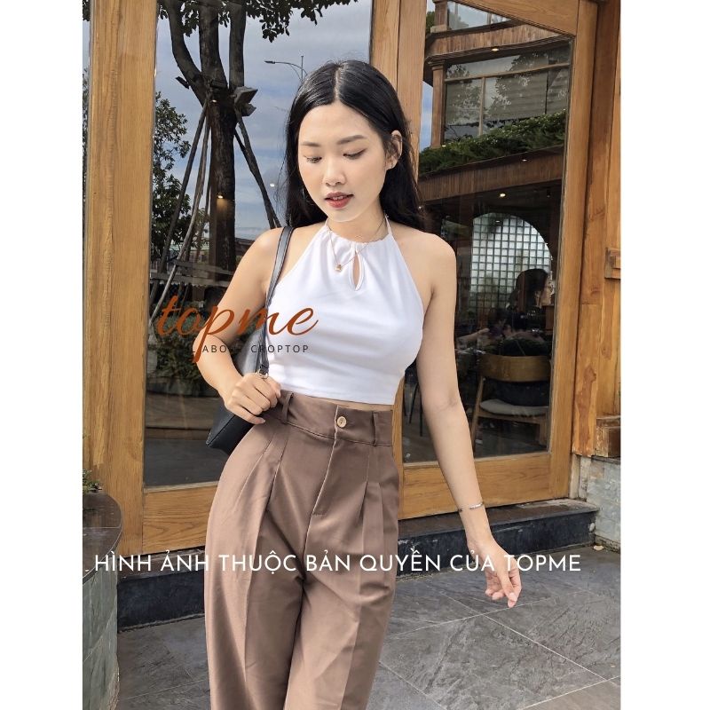Áo Croptop Yếm, Áo Croptop Nữ Cổ Yếm Thun Mềm Co Dãn | TOPME CTCY02