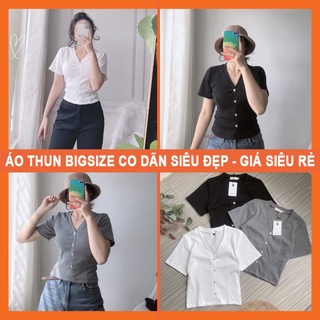 Áo thun nữ tay ngắn cổ tim có Bigsize, Áo thun nữ gân tăm không cổ basic MADELA, áo croptop ôm body nữ cổ